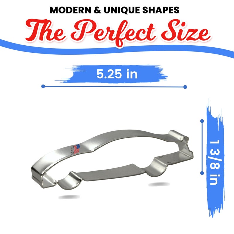 CookieCutter.com CookieCutter Race Car Cookie Cutter 5 Inch â€“Tin Plated Steel Cookie Cutters - Race Car Cookie Mold - Image 3